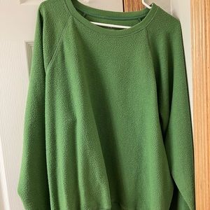 Aerie Textured Vintage Crew Sweatshirt Green L